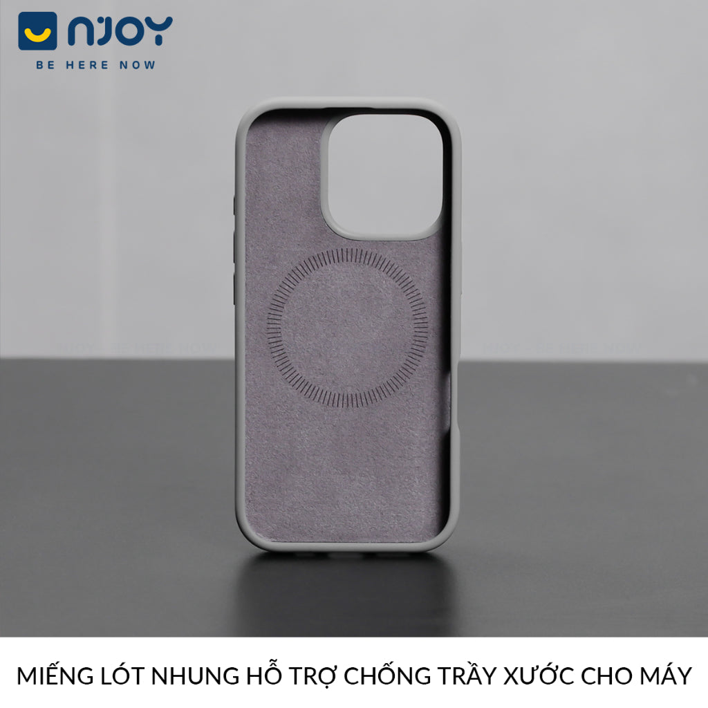 Ốp Silicon Chống Bẩn Hỗ Trợ Sạc Không Dây Chất Liệu Lót Nhung Bảo Vệ Camera Cho iPhone 13 14 15 16 Pro Max Njoyshop