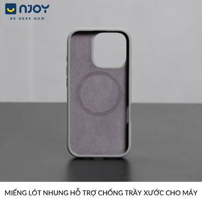 Ốp Silicon Chống Bẩn Hỗ Trợ Sạc Không Dây Chất Liệu Lót Nhung Bảo Vệ Camera Cho iPhone 13 14 15 16 Pro Max Njoyshop