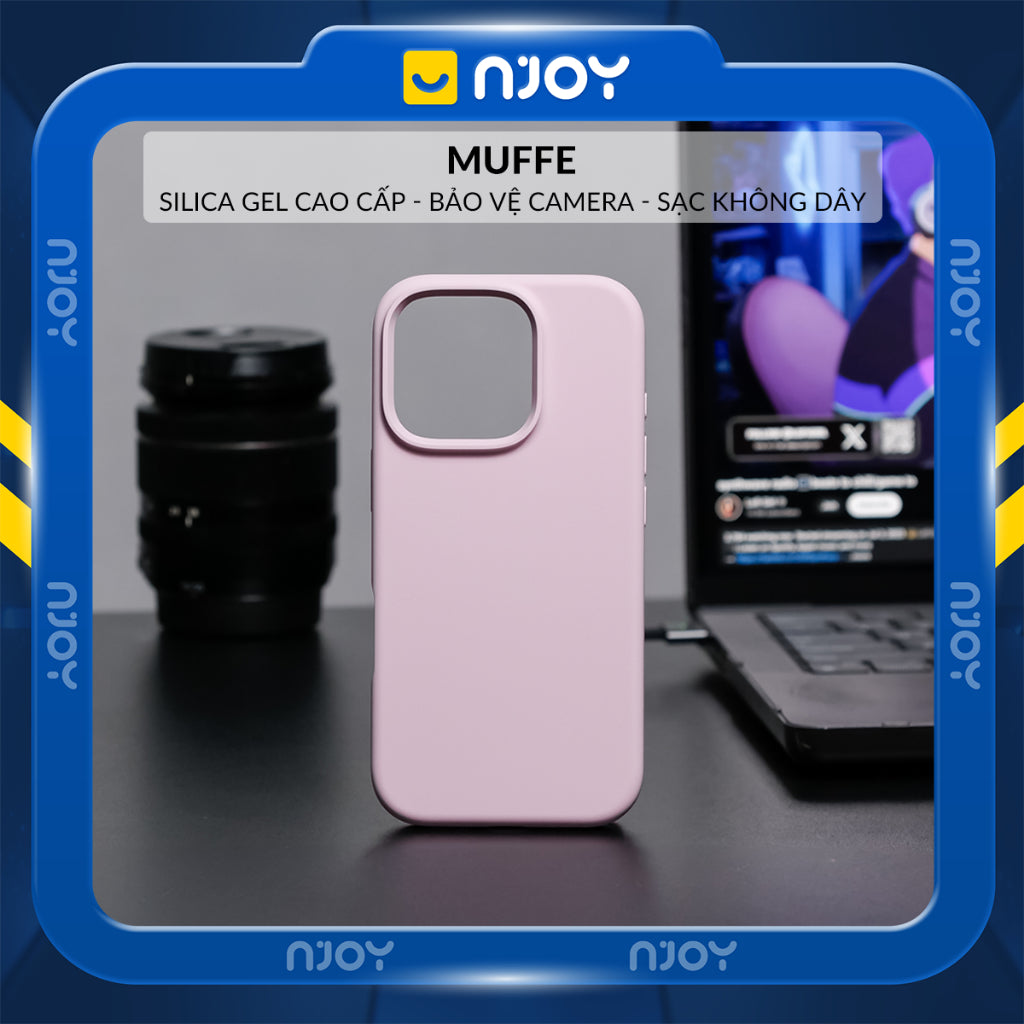 Ốp Silicon Chống Bẩn Hỗ Trợ Sạc Không Dây Chất Liệu Lót Nhung Bảo Vệ Camera Cho iPhone 13 14 15 16 Pro Max Njoyshop