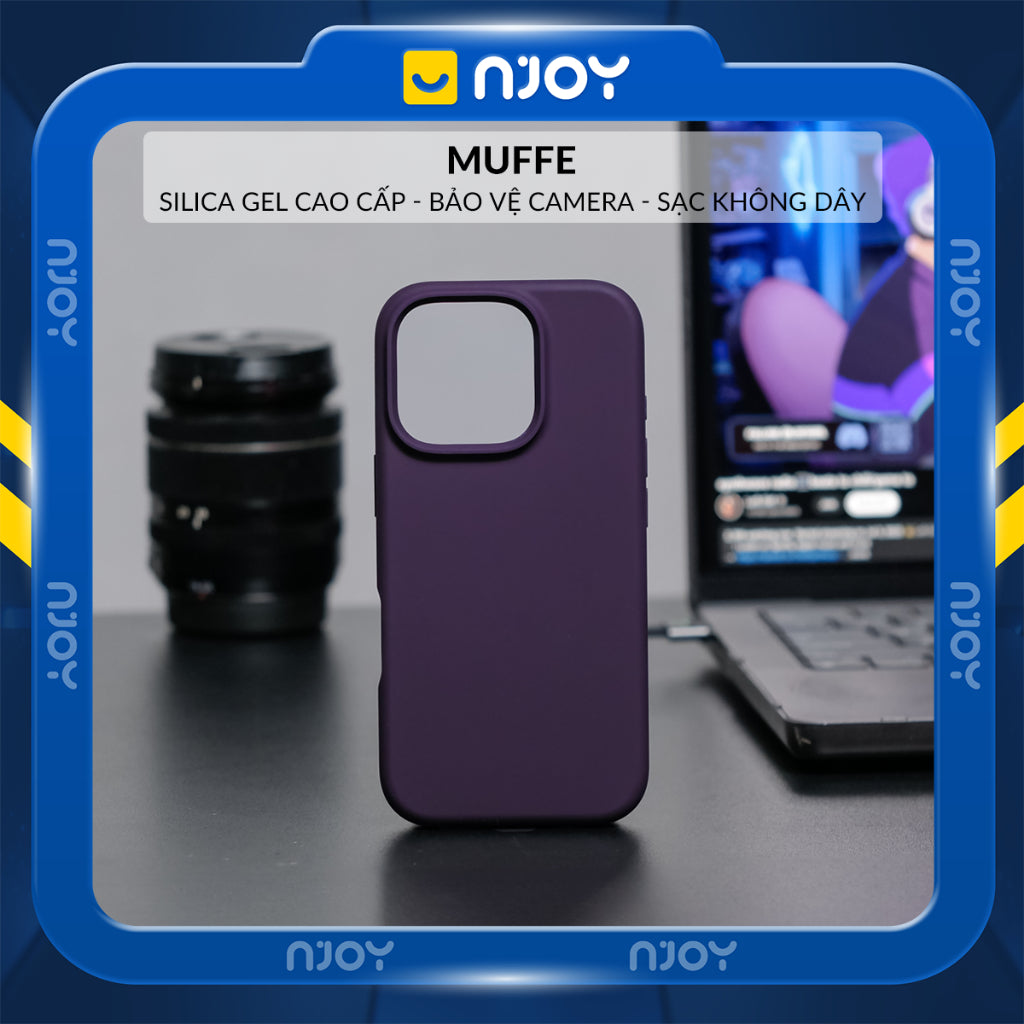 Ốp Silicon Chống Bẩn Hỗ Trợ Sạc Không Dây Chất Liệu Lót Nhung Bảo Vệ Camera Cho iPhone 13 14 15 16 Pro Max Njoyshop