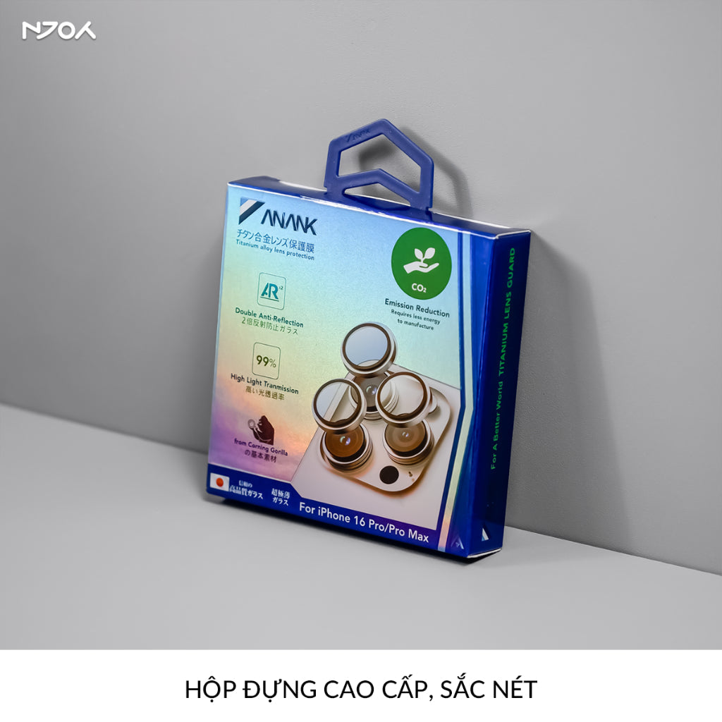 Bộ Vòng Cường Lực Bảo Vệ Camera Anank AR Chống Trầy Xước Màu Nguyên Bản Cho iPhone 13 14 15 16 17 Pro Max Njoyshop