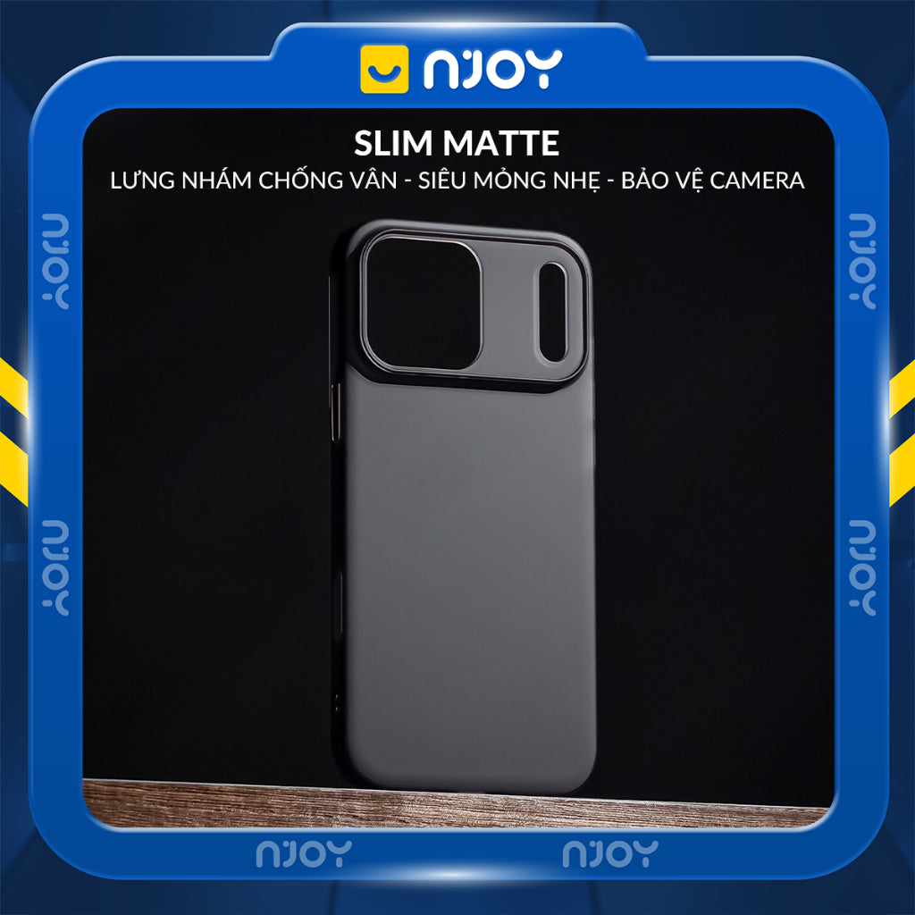 Ốp Siêu Mỏng Slim Nhám Mờ Chống Vân Tay Bảo Vệ Camera Cho Điện Thoại iPhone 17 Pro Max 16 15 14 13